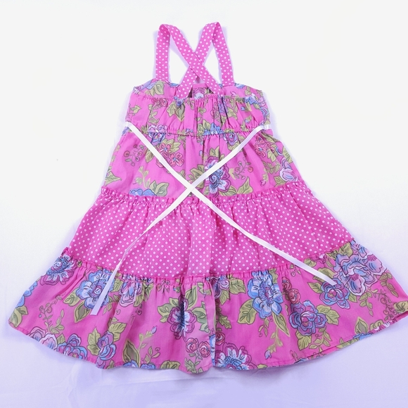 Pink Floral Polka Dot Dress Size 6 - Picture 2 of 2